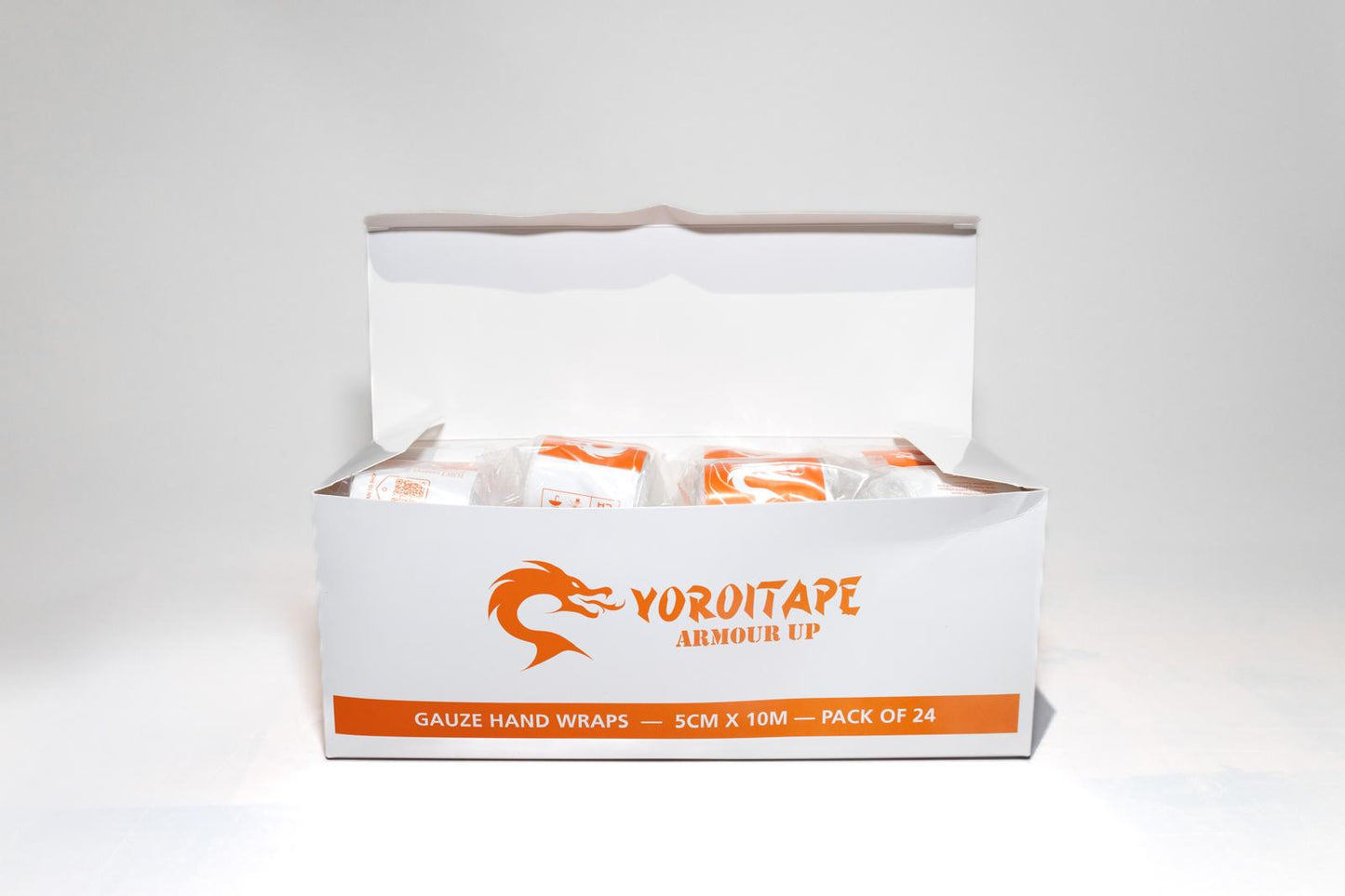 Box of 24 rolls of gauze.